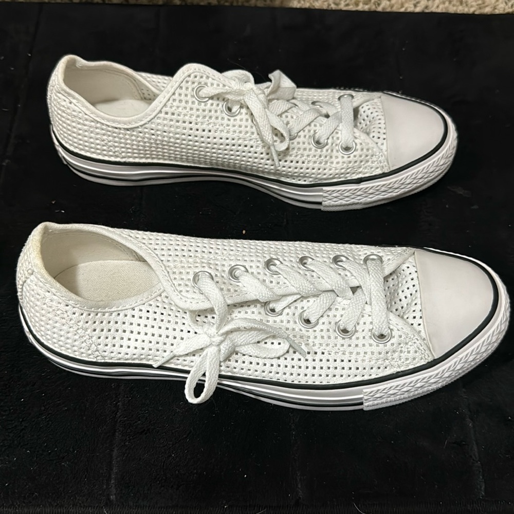 White converse with see through design